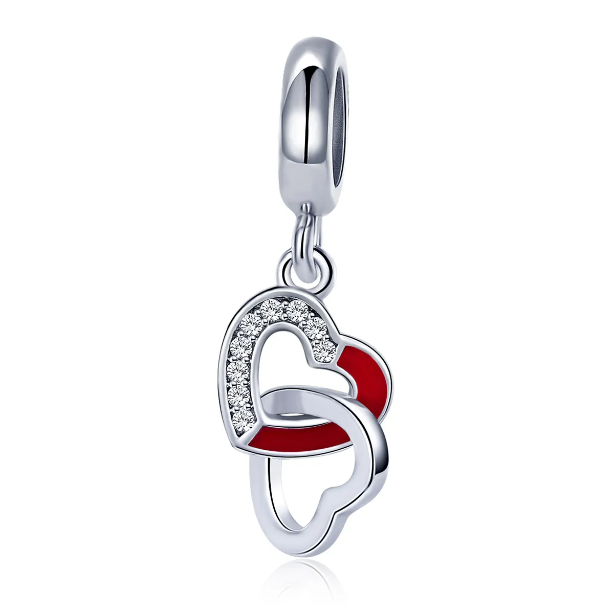 pandora style silver heart to heart dangle scc735