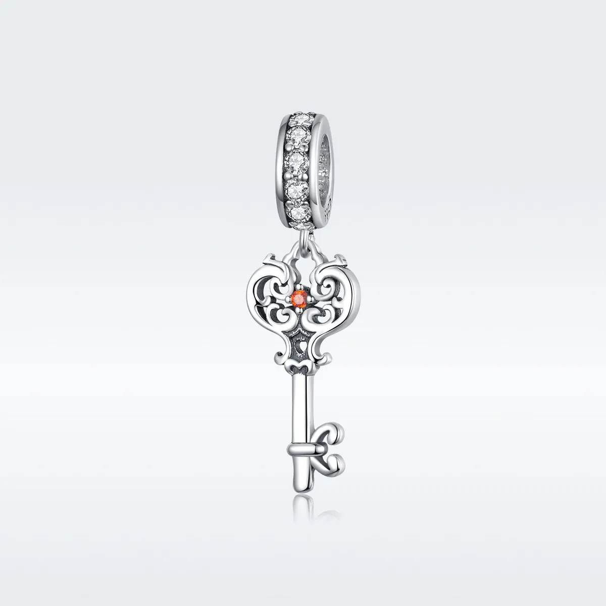 Pandora Style Silver Heartslock Dangle - BSC092