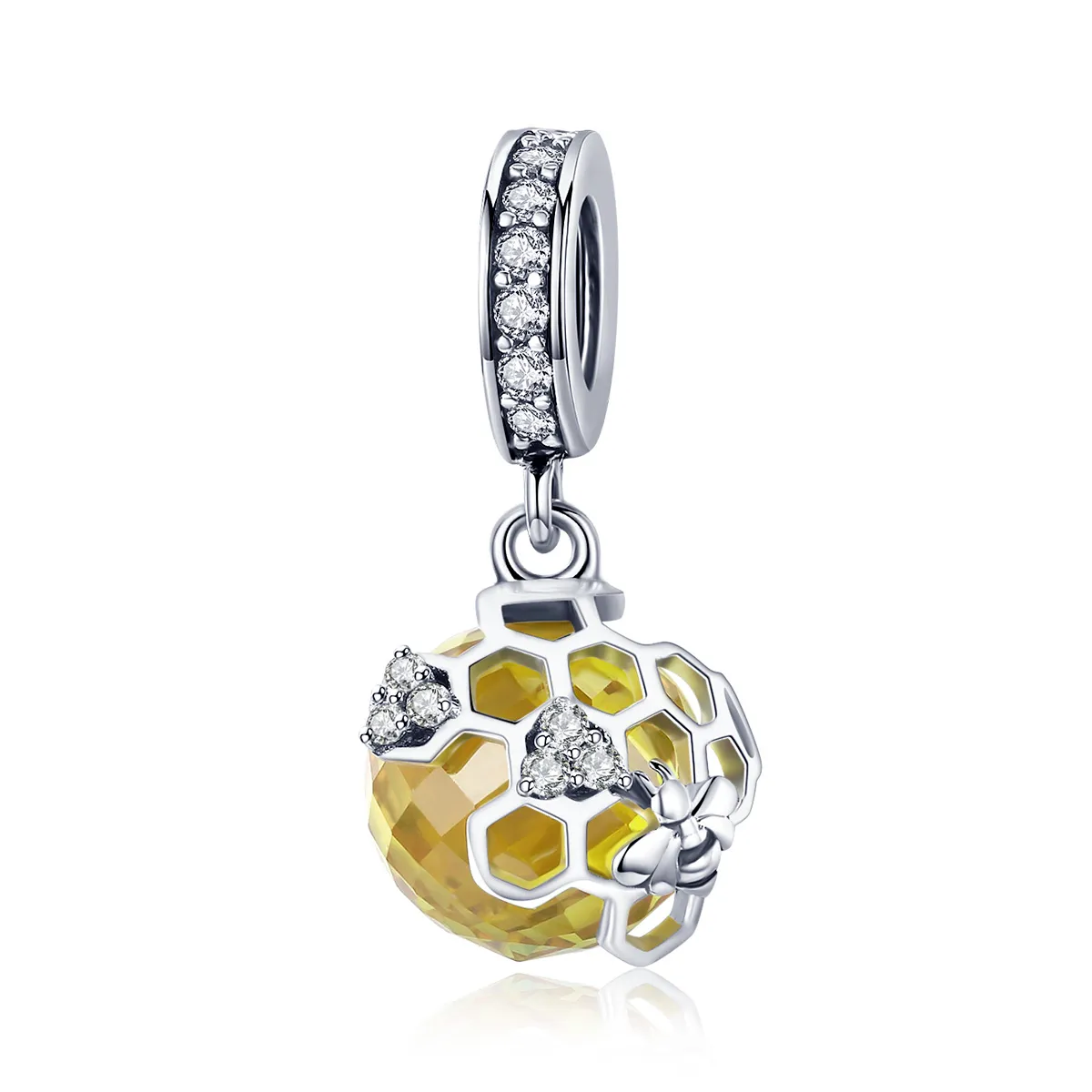 pandora style silver honeycomb dangle scc879