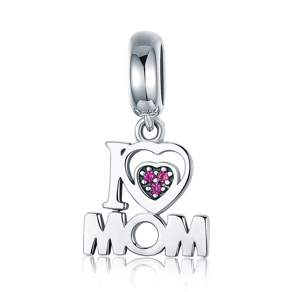 Pandora Style Silver I Love Mom Dangle - SCC420