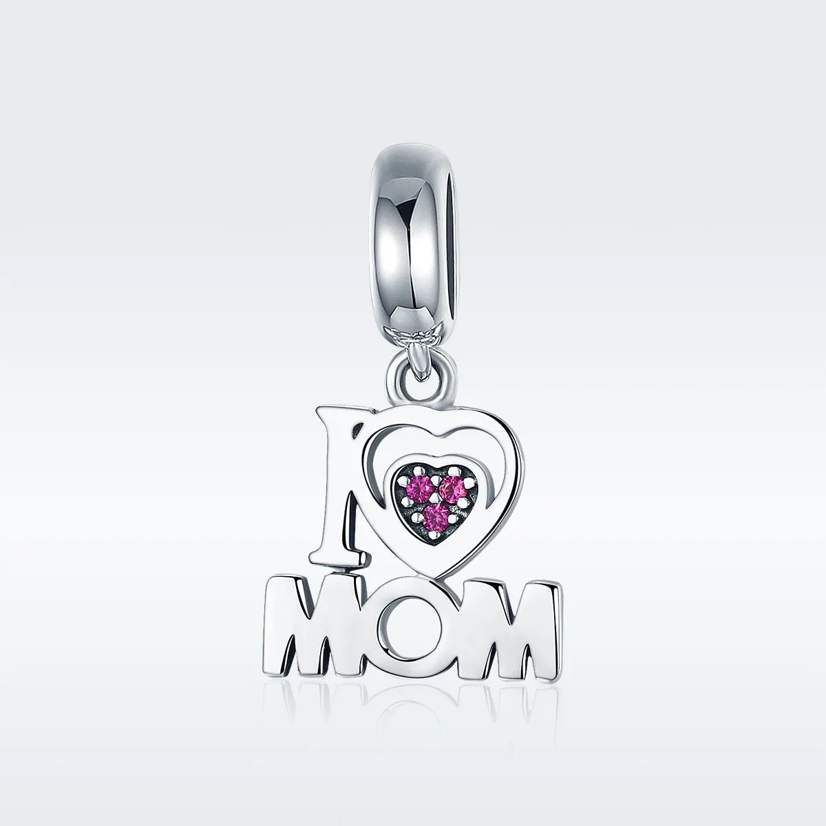 Pandora Style Silver I Love Mom Dangle - SCC420