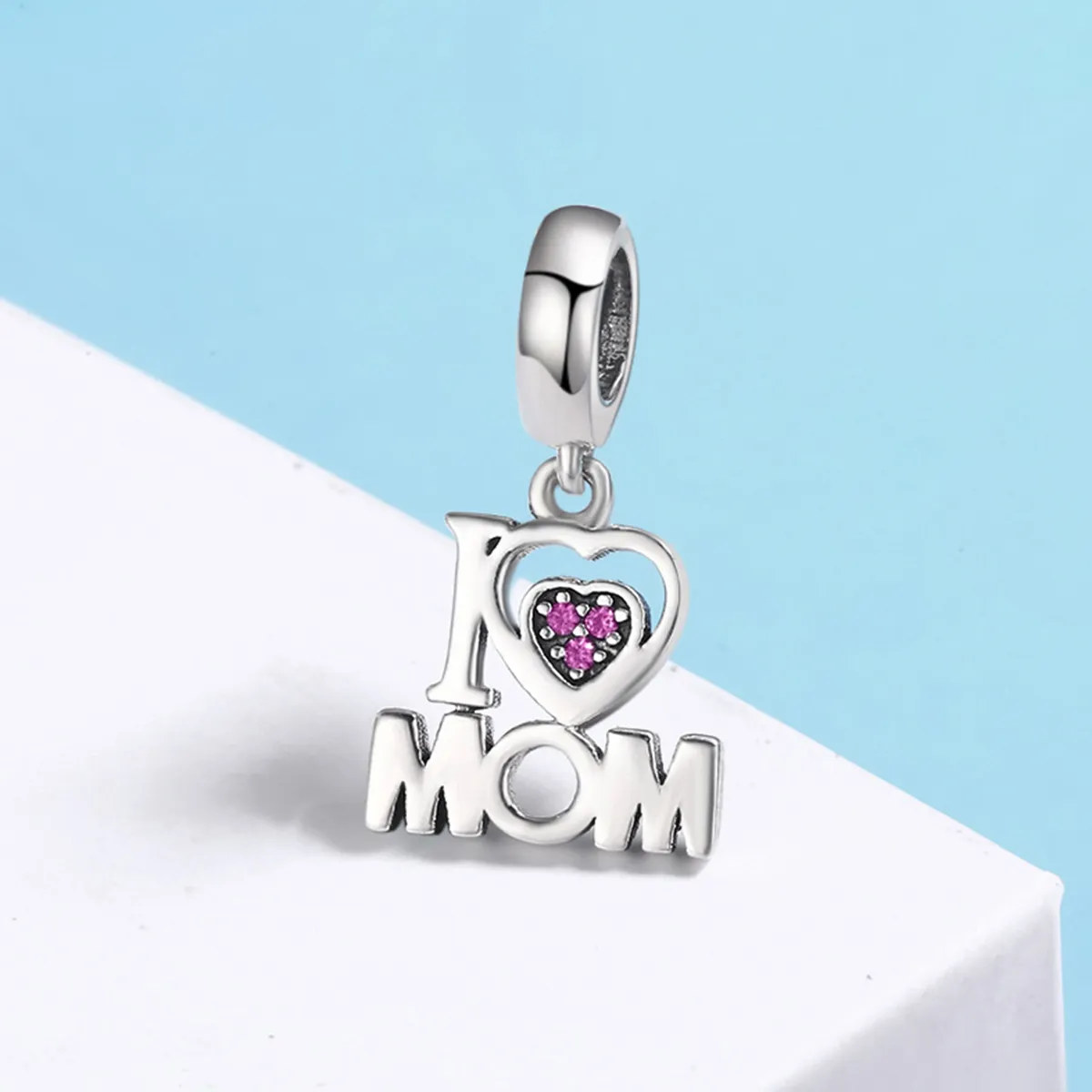 Pandora Style Silver I Love Mom Dangle - SCC420