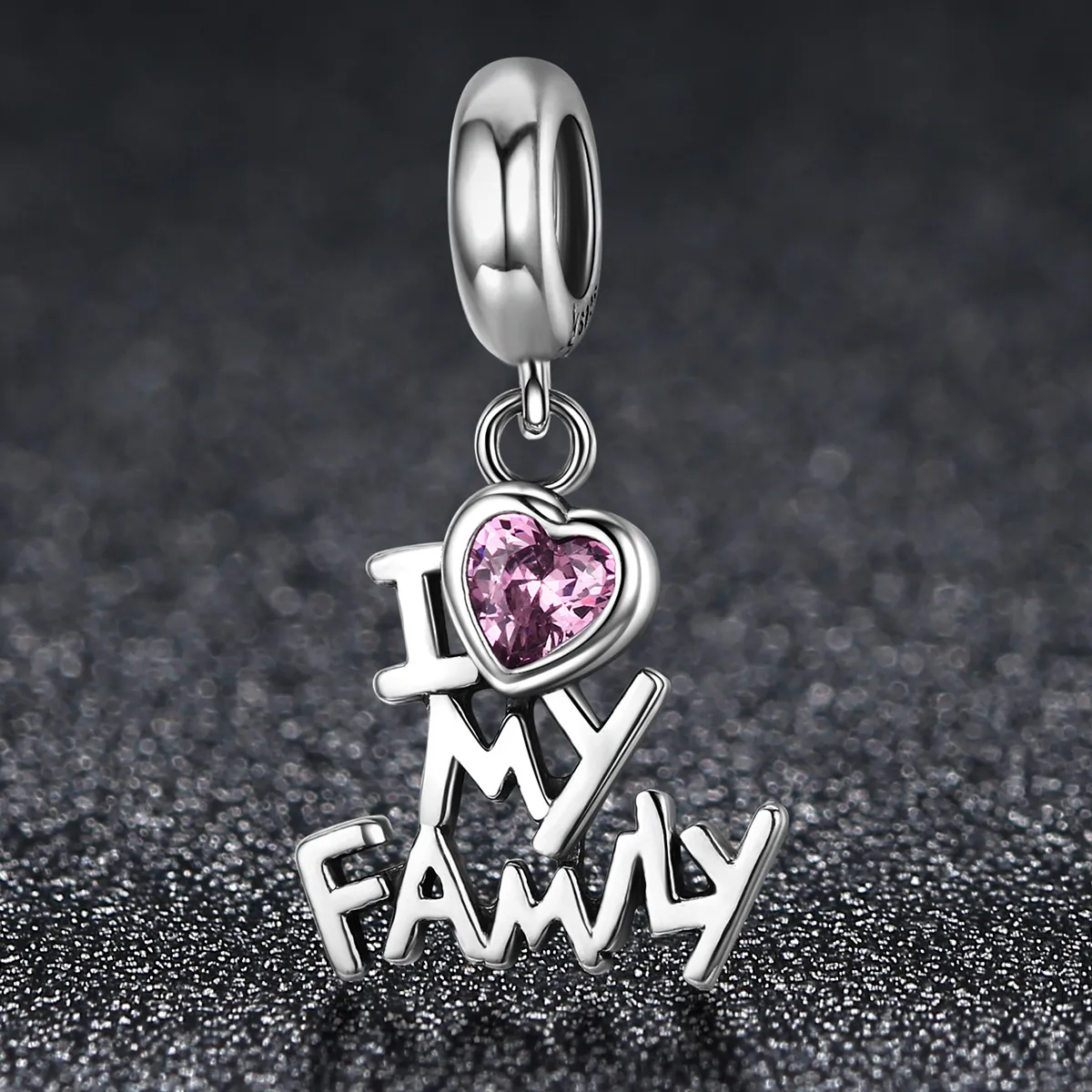 Pandora Style Silver I Love My Family Dangle - SCC251