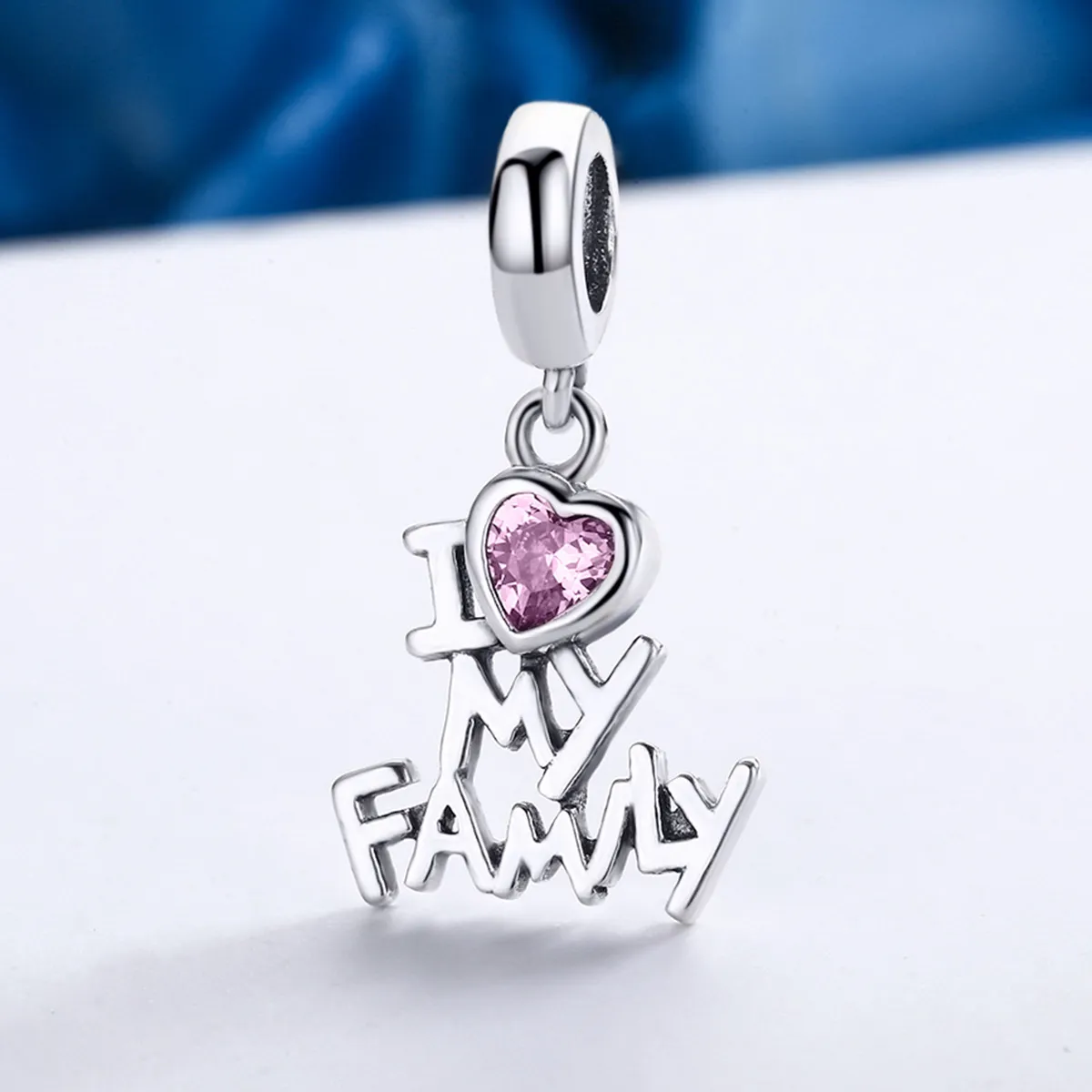 Pandora Style Silver I Love My Family Dangle - SCC251