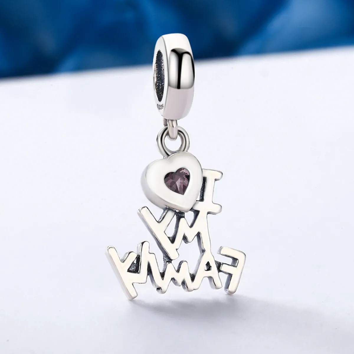 Pandora Style Silver I Love My Family Dangle - SCC251