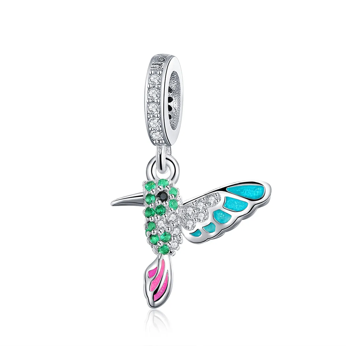 pandora style silver kingfisher dangle scc991