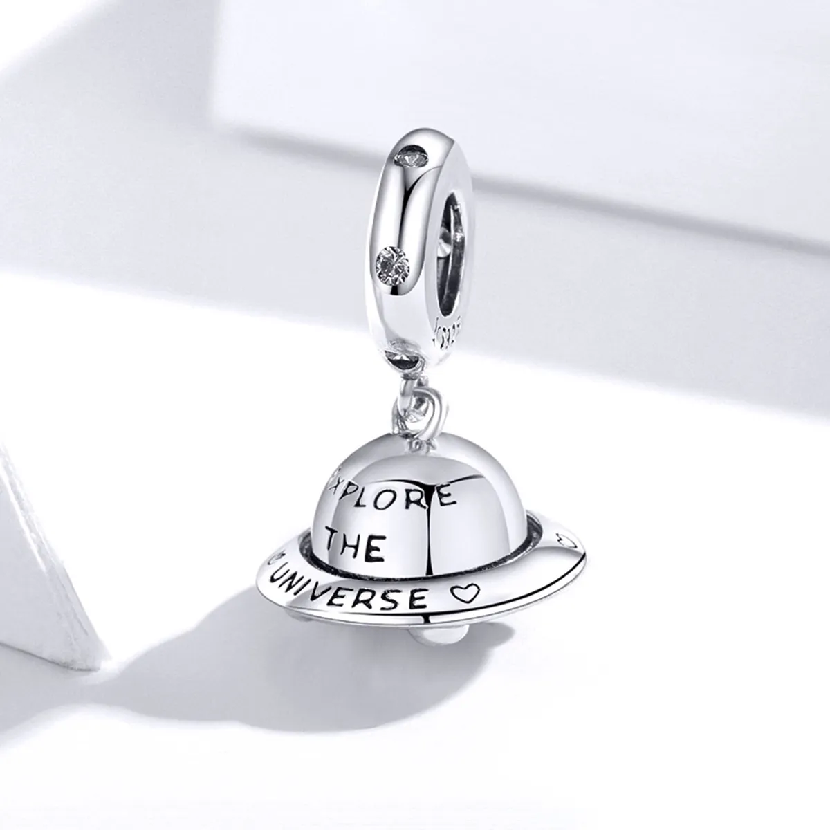 Pandora Style Silver Little Spaceship Dangle - SCC1696