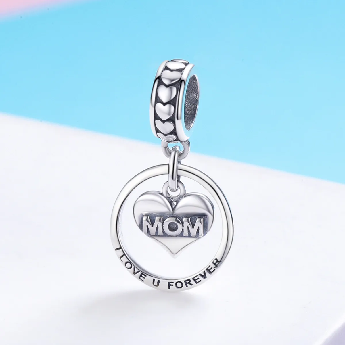 Pandora Style Silver Love Mom Dangle - SCC649