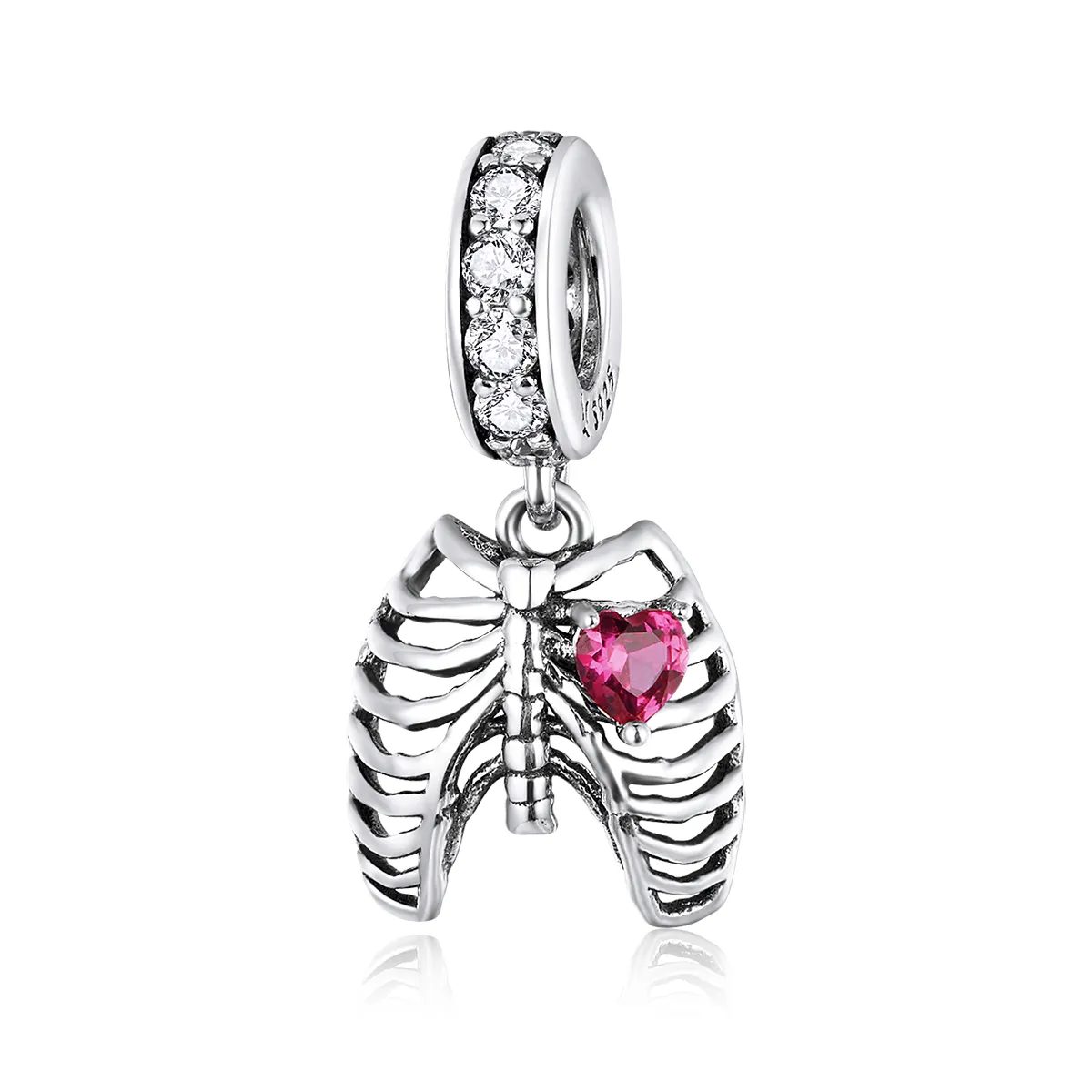 pandora style silver love oath of ribs dangle scc1459