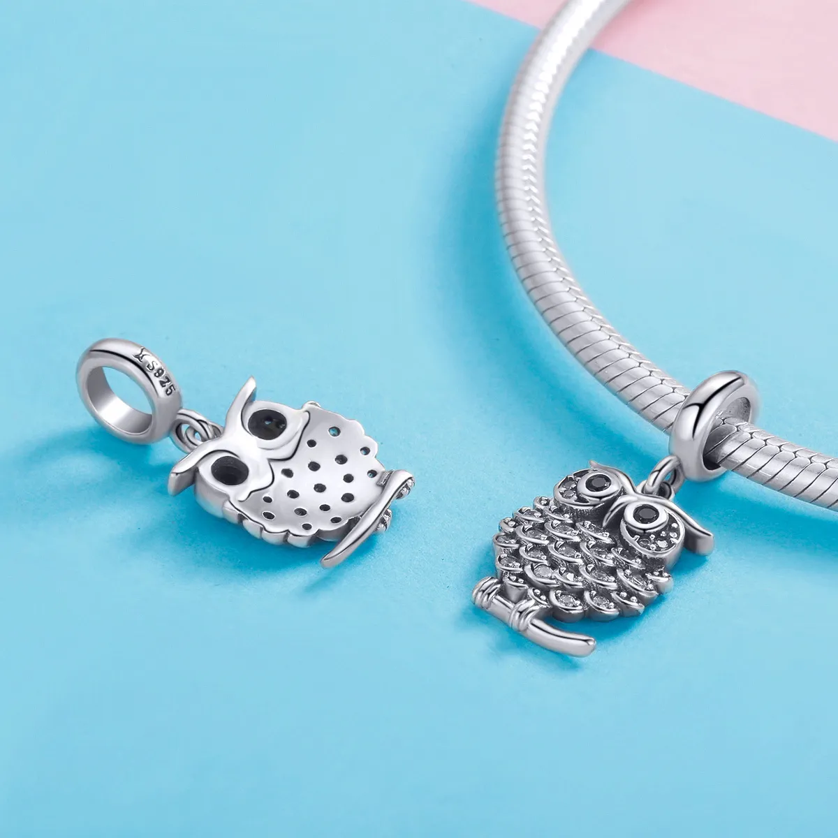 Pandora Style Silver Lovely Owl Dangle - SCC949