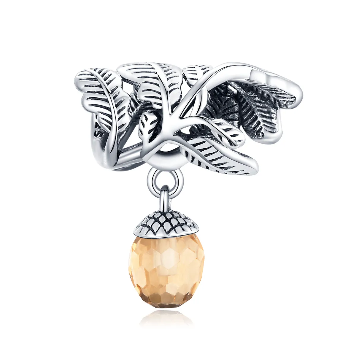 pandora style silver lucky pine cone dangle bsc336