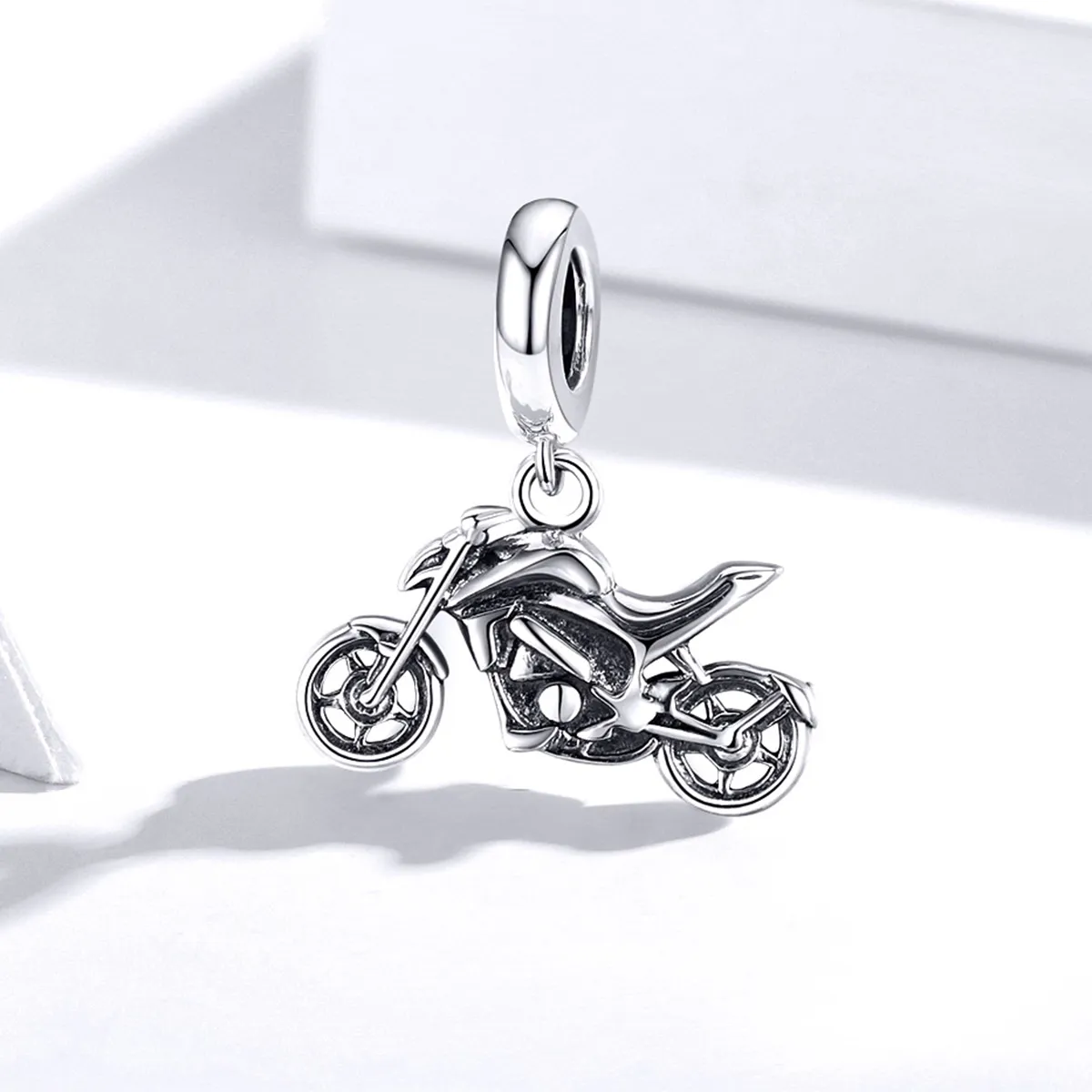 Pandora Style Silver Motorcycle Dangle - SCC1712