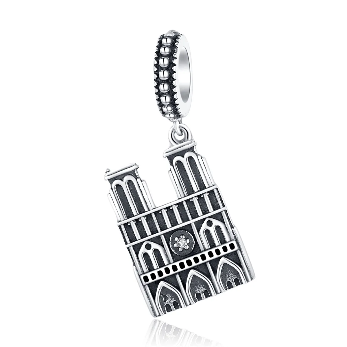 Pandora Style Silver Notre Dame De Paris Dangle - SCC1328