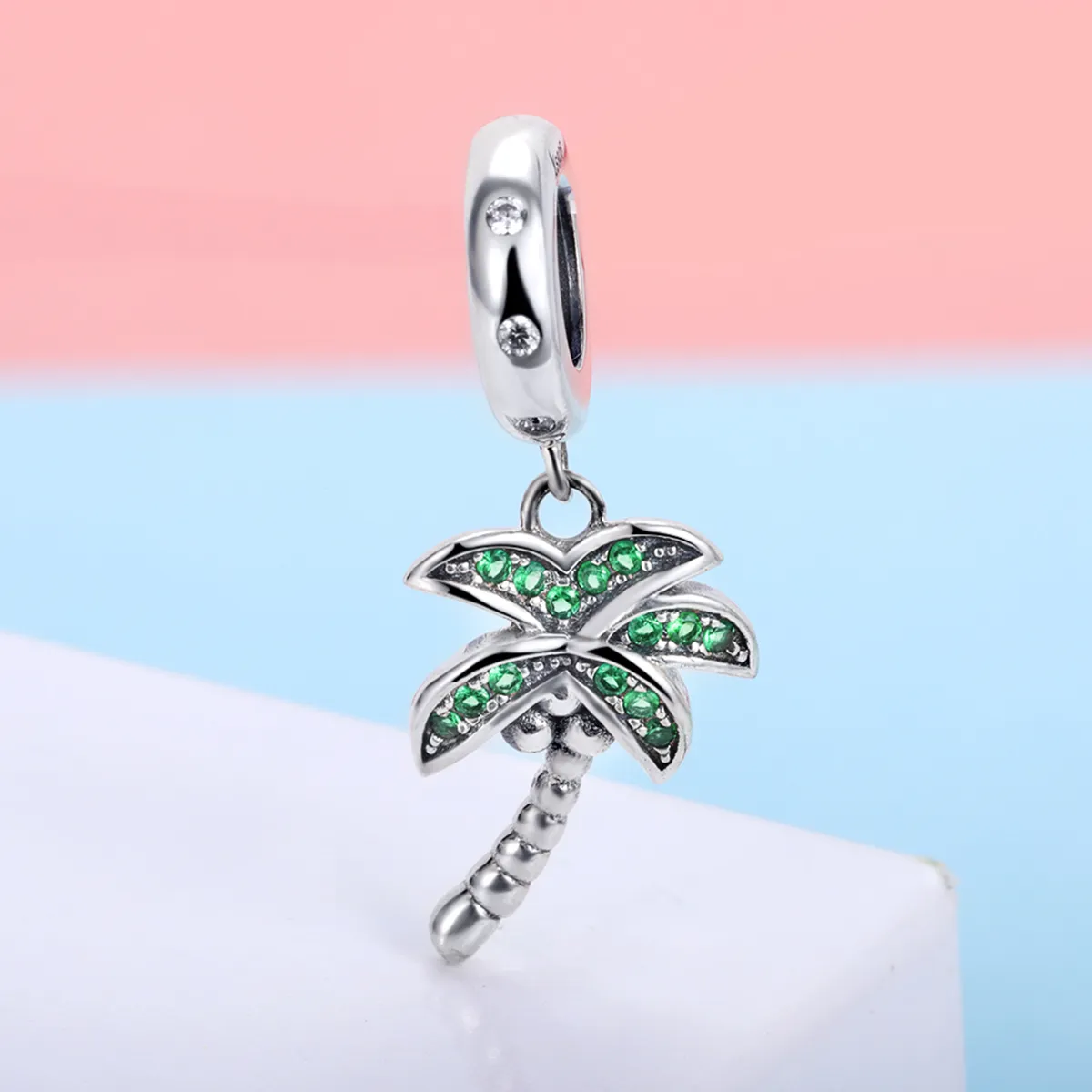 Pandora Style Silver Palm Tree Dingle - SCC697