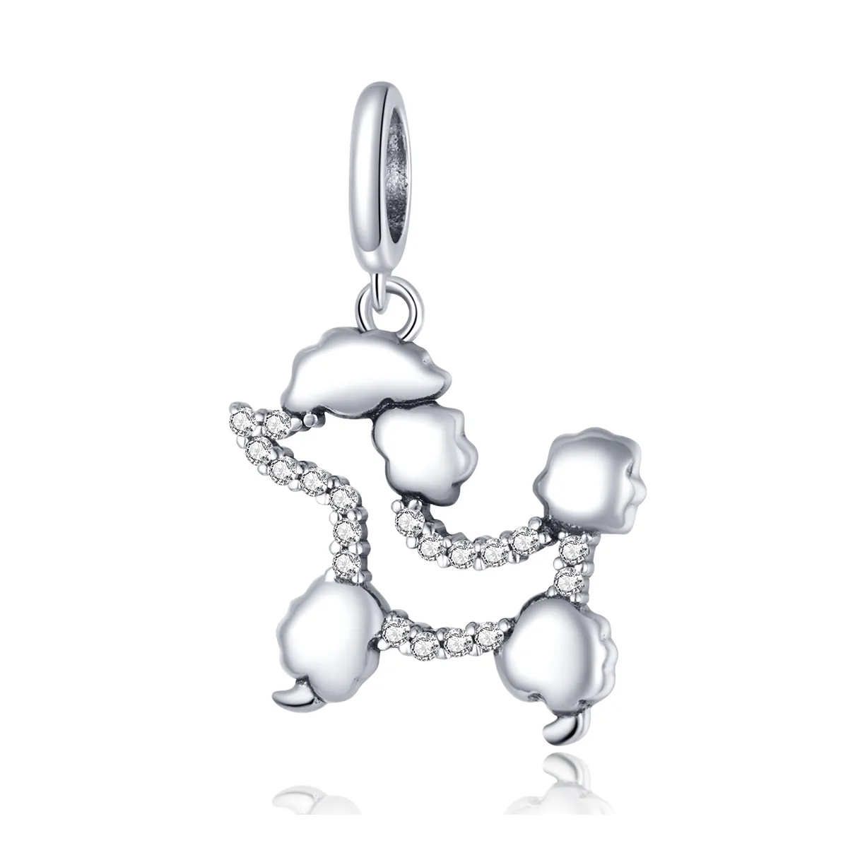 Pandora Style Silver Poodle Silhouette Dangle - SCC1681