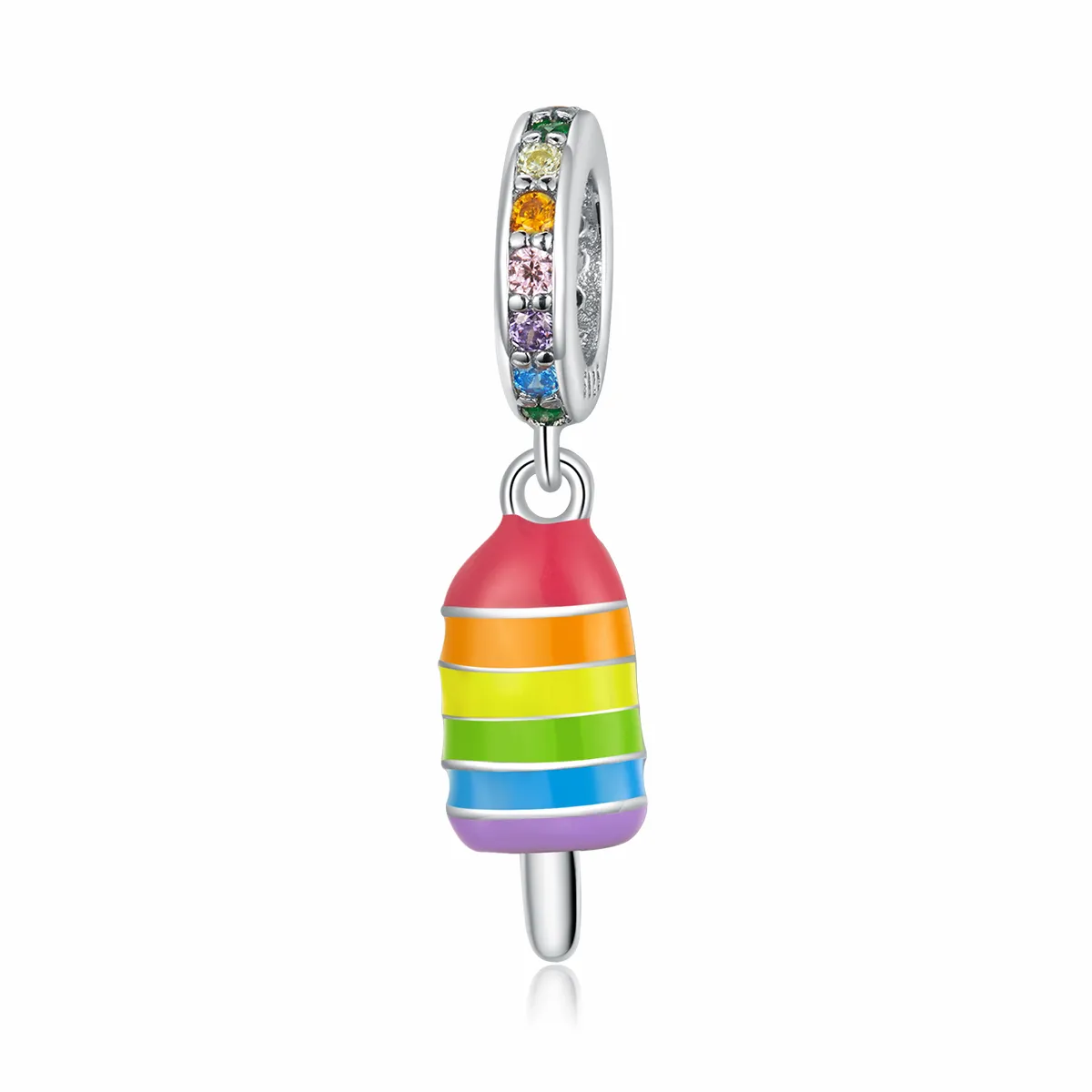 Pandora Style Silver Rainbow Ice Cream Dangle - BSC351