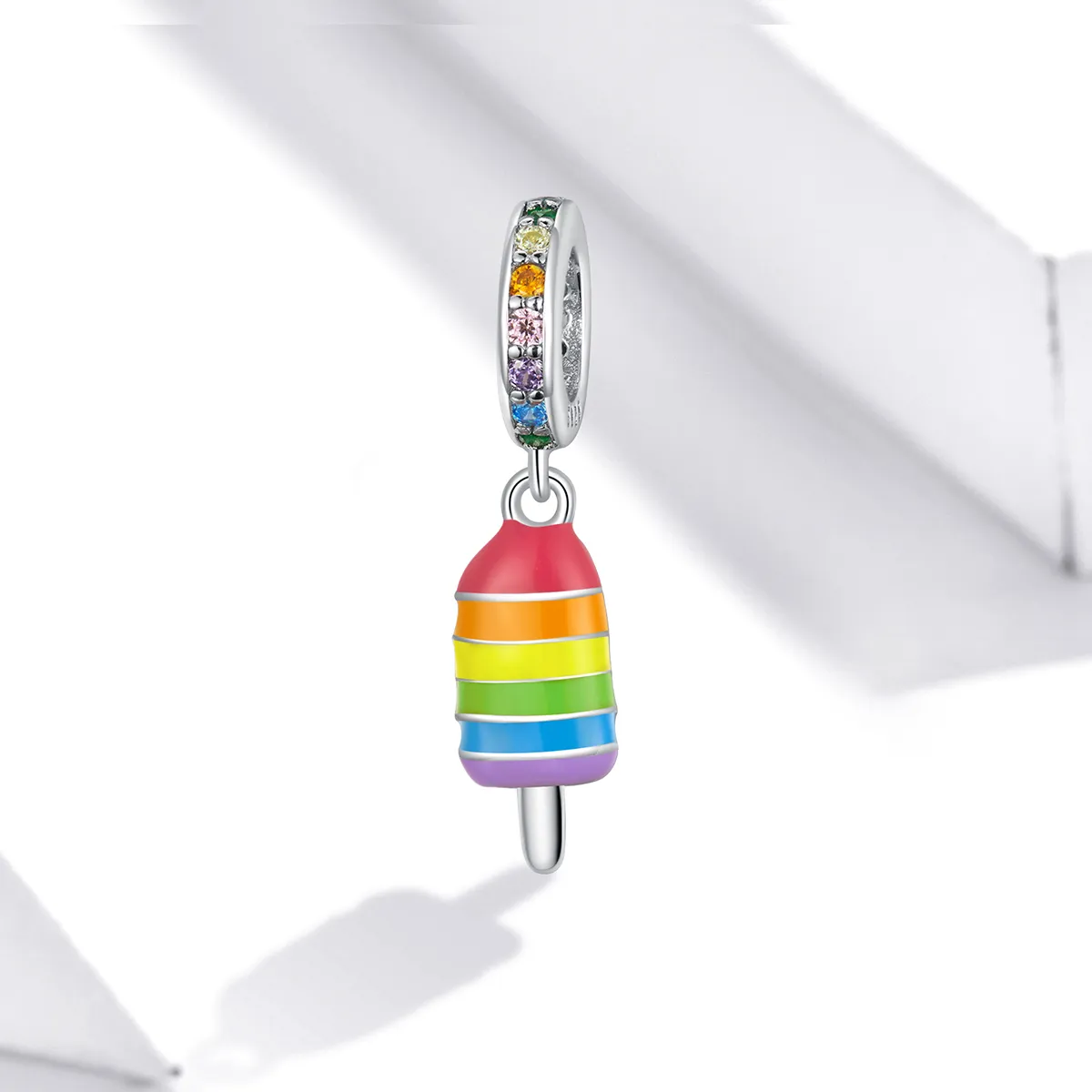 Pandora Style Silver Rainbow Ice Cream Dangle - BSC351