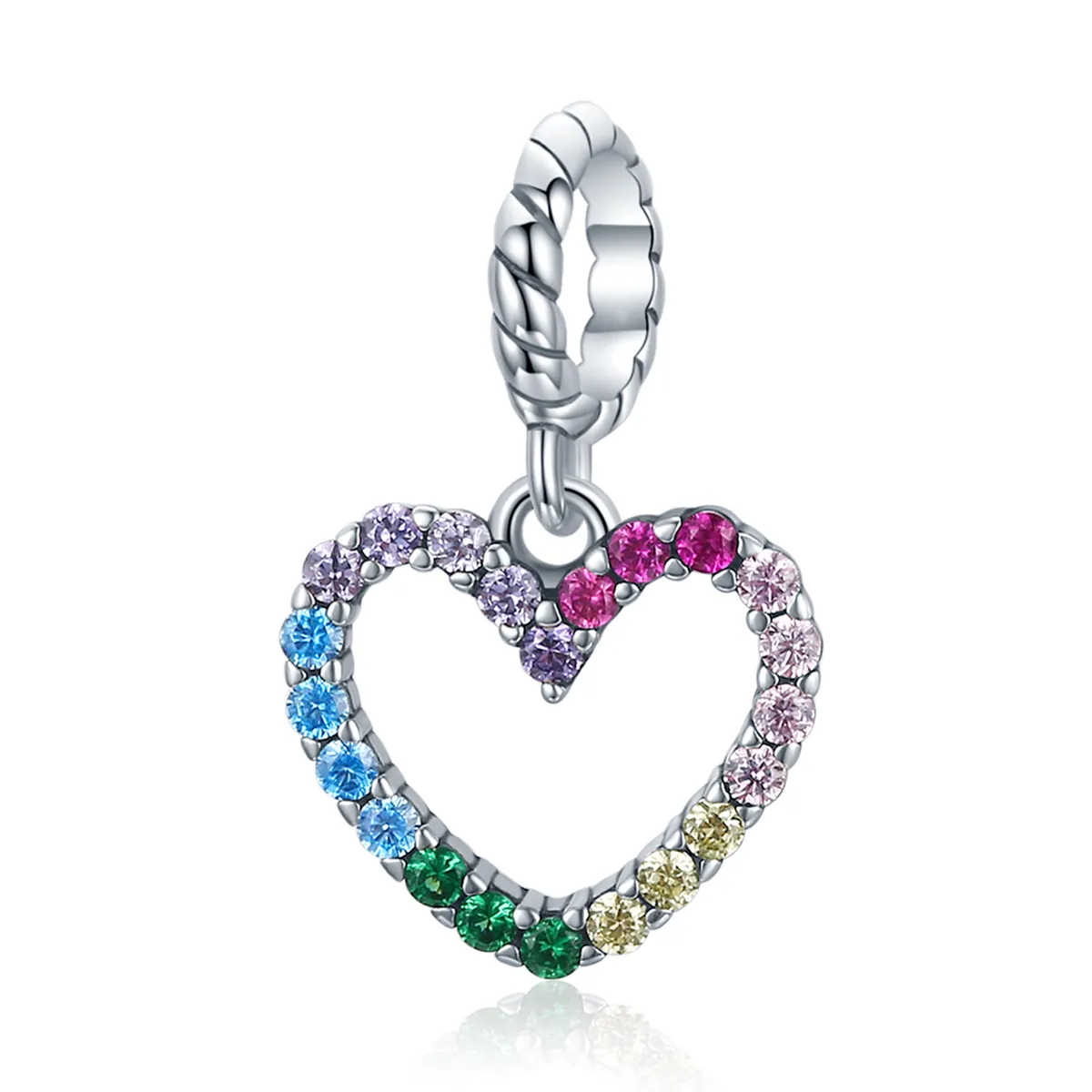 pandora style silver rainbow love dangle scc1851