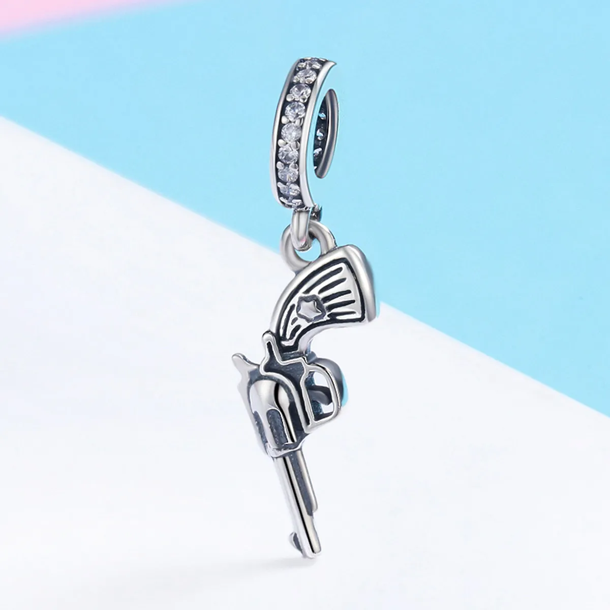 Pandora Style Silver Revolver Dangle - SCC508