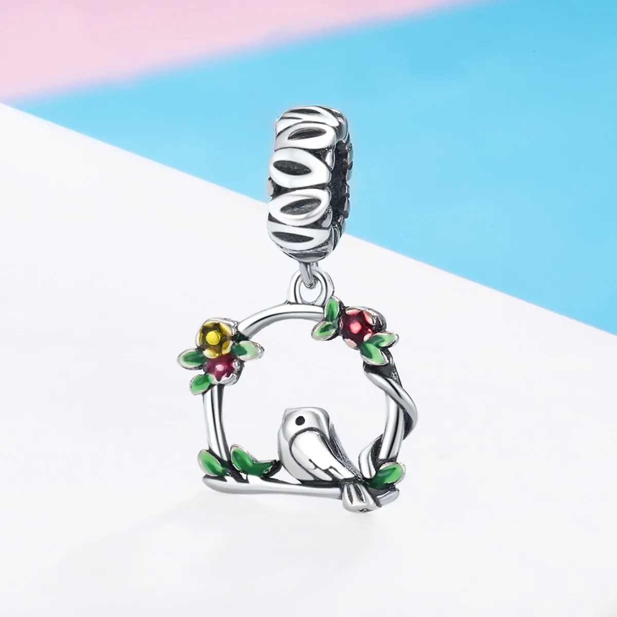 Pandora Style Silver Spring Bird Dangle - SCC645