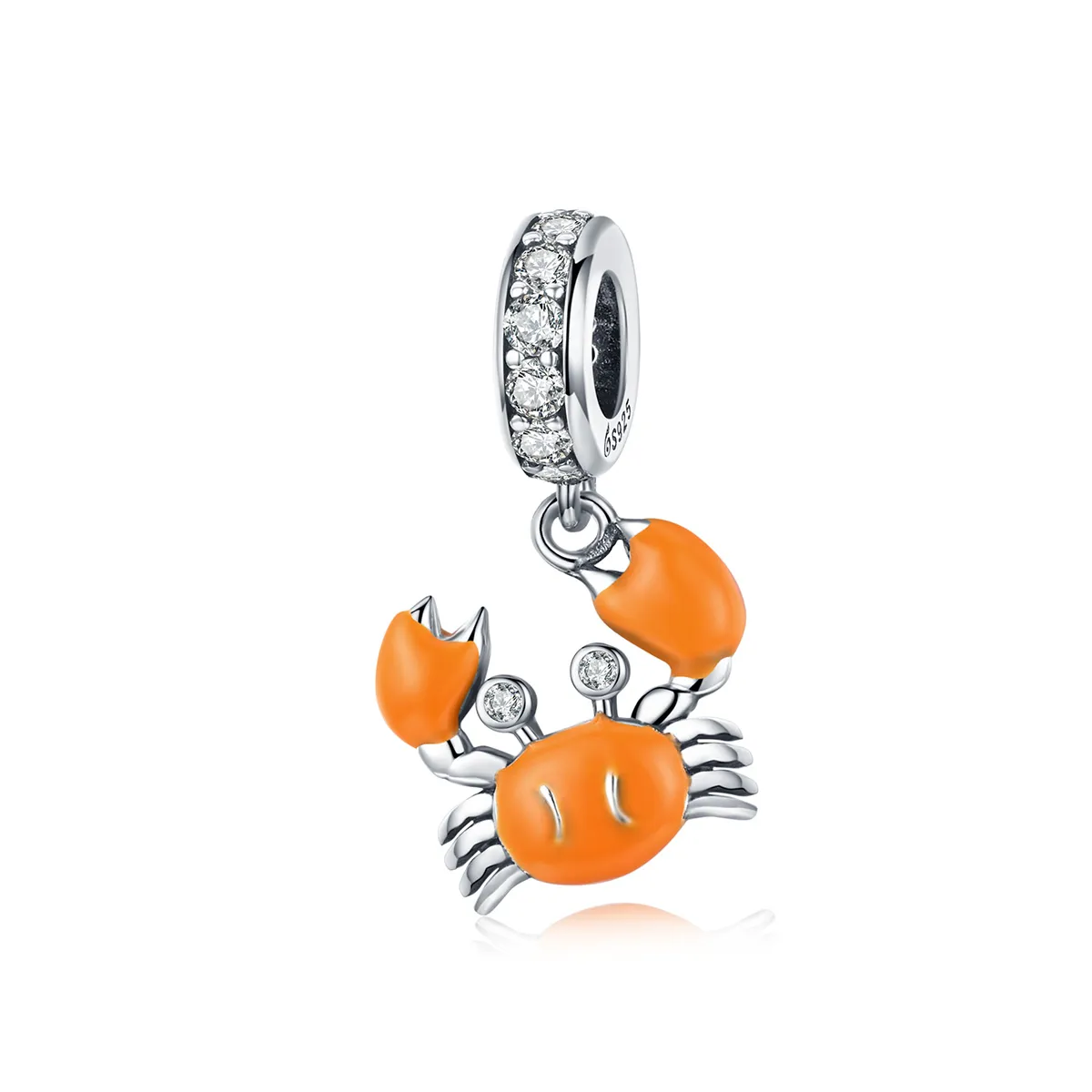 pandora style silver summer crab dangle bsc076