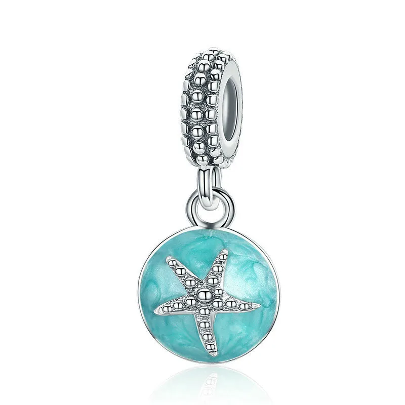 Pandora Style Silver Summer Style Blue Sea Dangle - SCC136