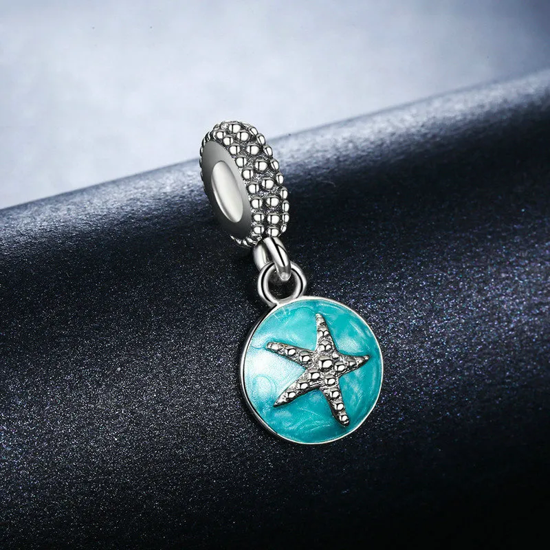 Pandora Style Silver Summer Style Blue Sea Dangle - SCC136