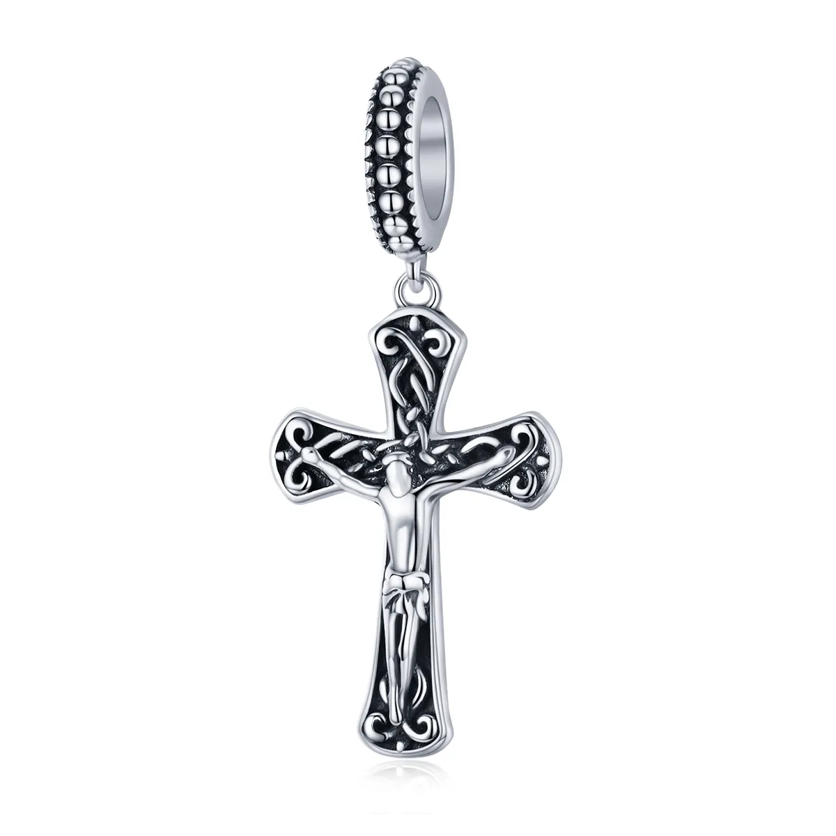 pandora style silver the cross of jesus dangle scc1407