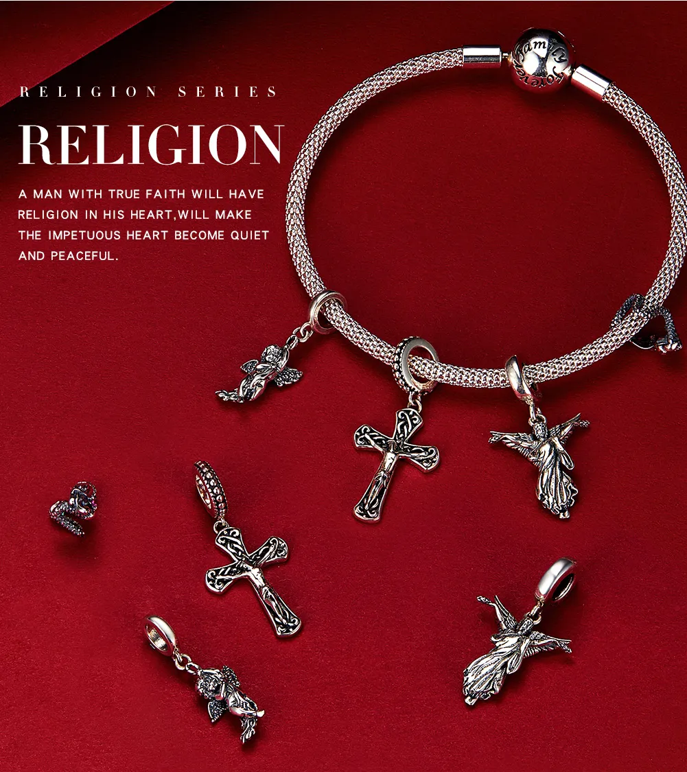 Pandora Style Silver The Cross of Jesus Dangle - SCC1407