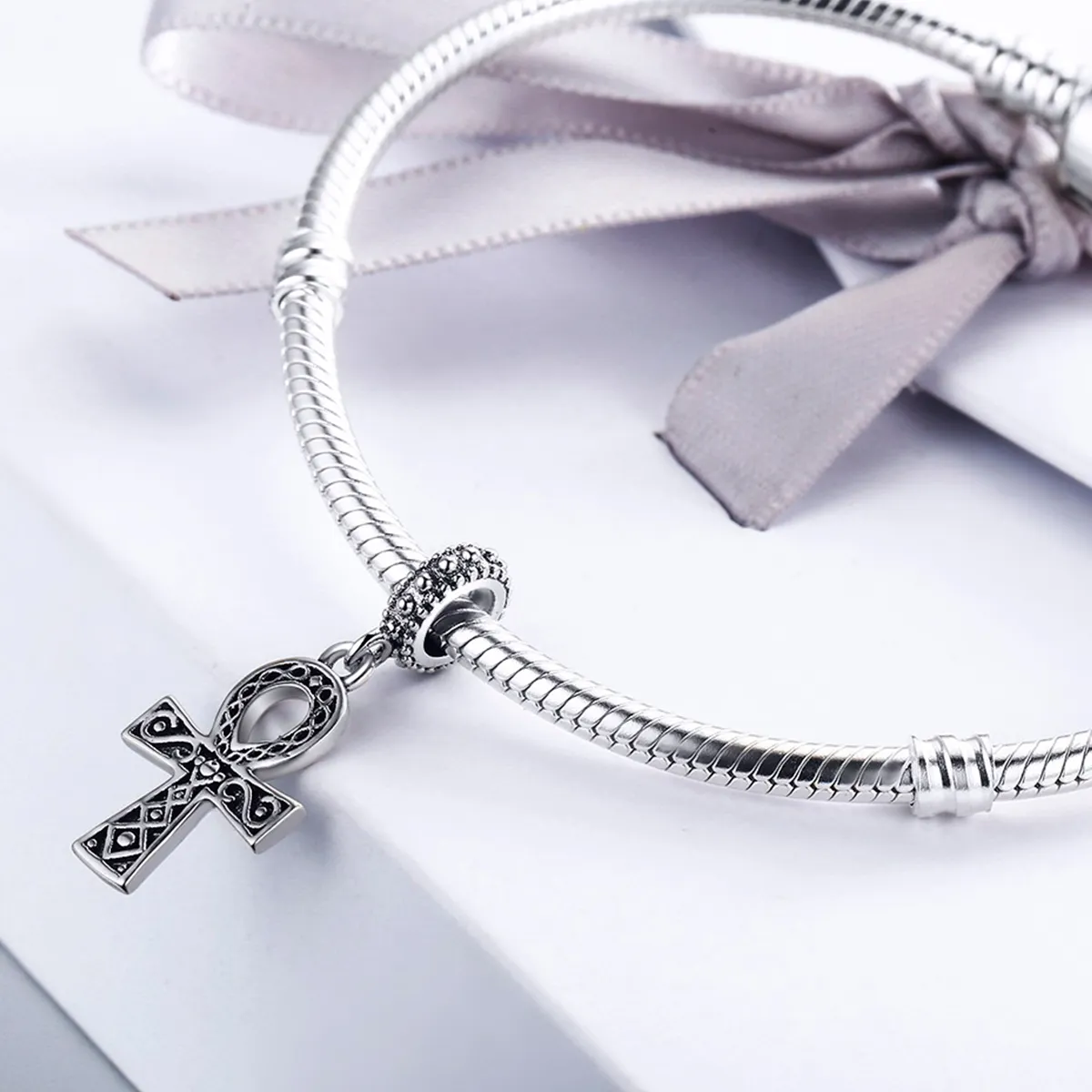 Pandora Style Silver The Cross of The Power of Retro Faith Dangle - SCC185