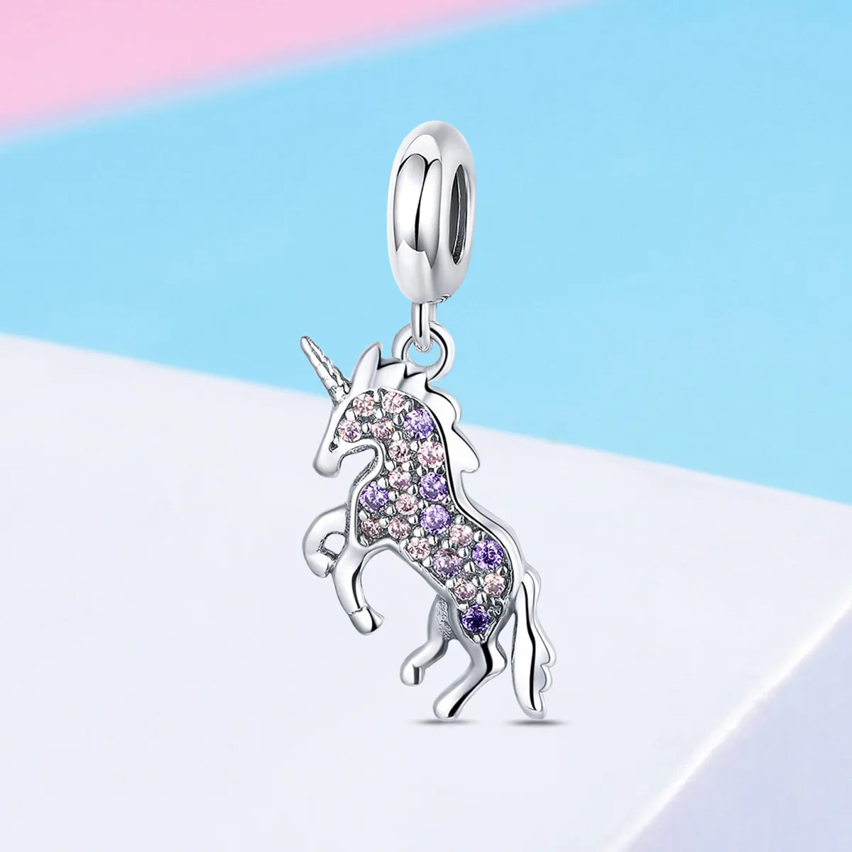 Pandora Style Silver Unicorn Dangle - SCC996