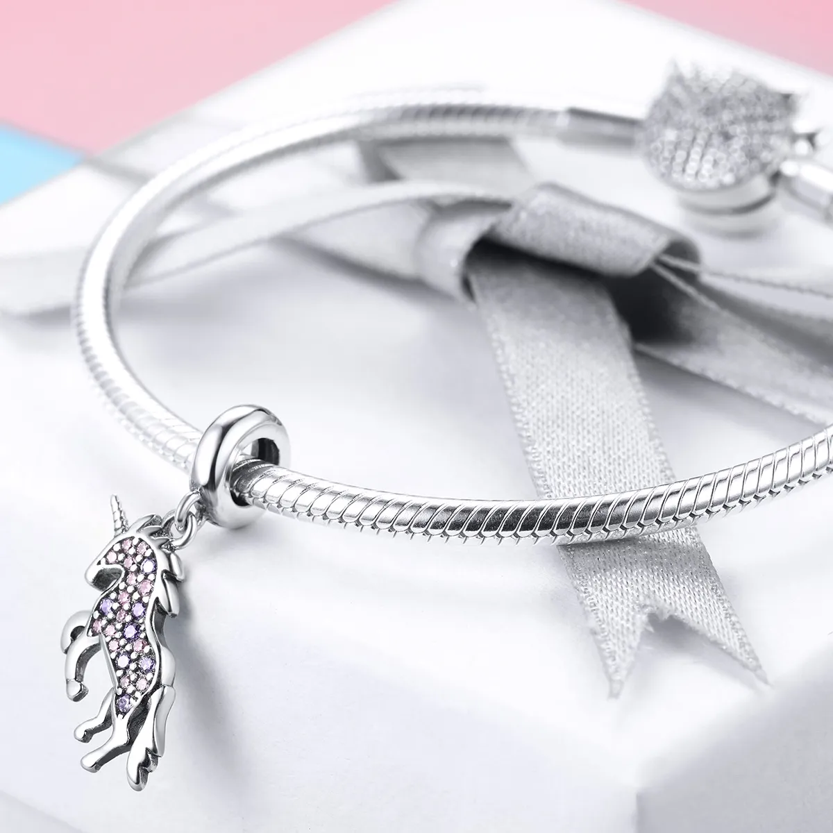 Pandora Style Silver Unicorn Dangle - SCC996