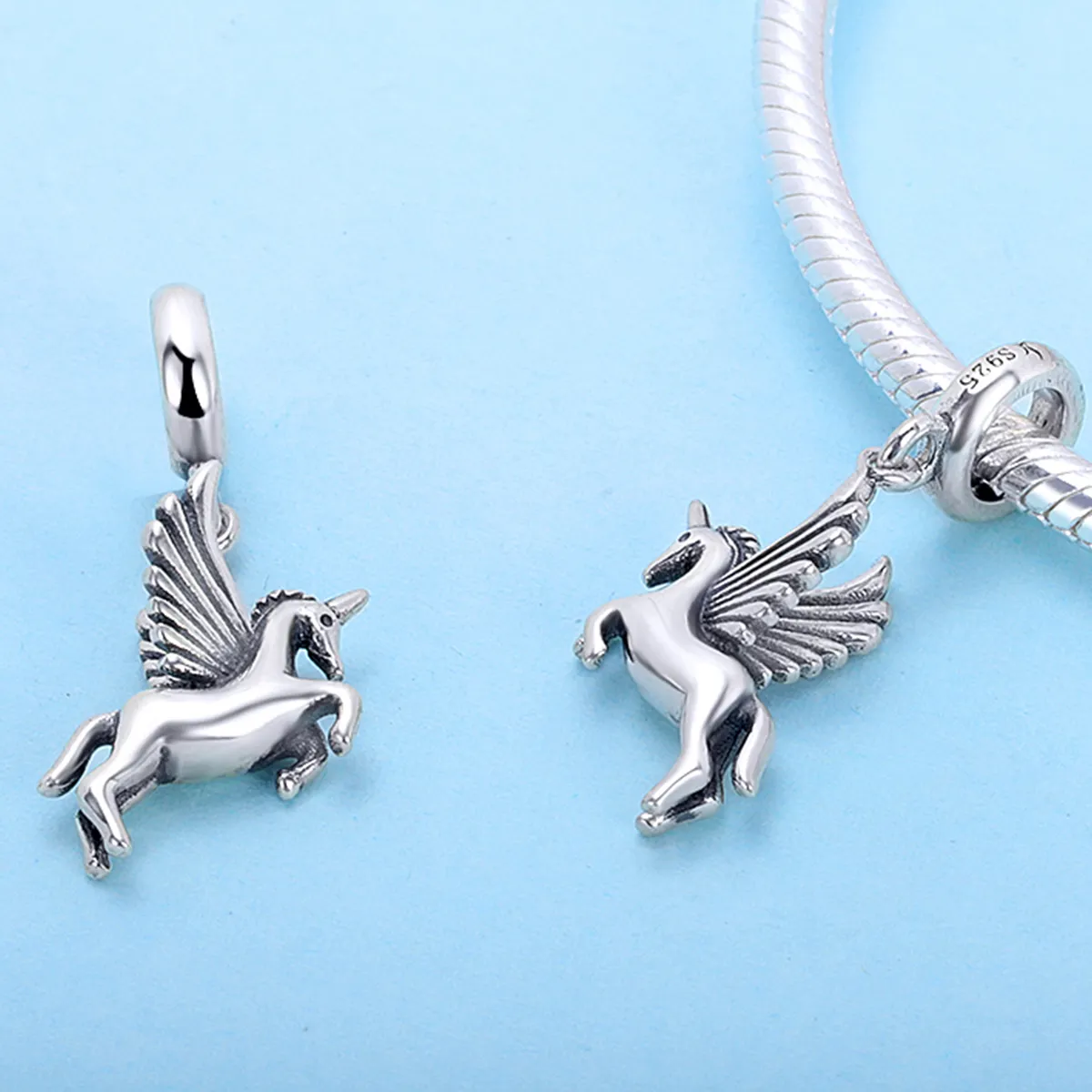 Pandora Style Silver Unicorn Memory Dingle - SCC704