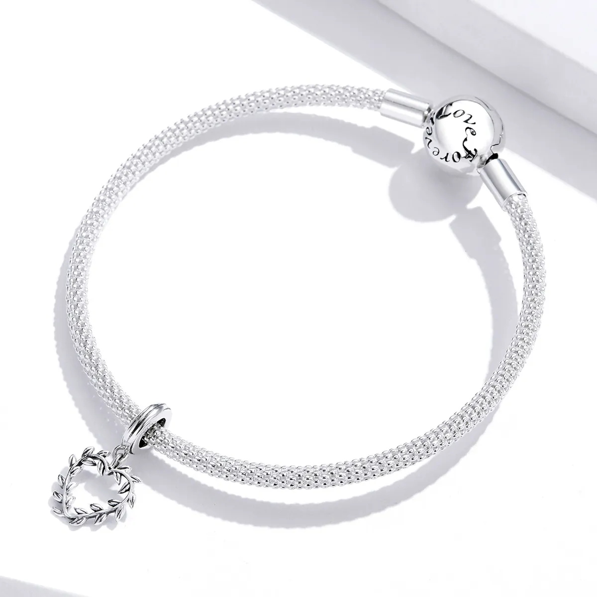 Pandora Style Silver Weave Love Dangle - SCC1520