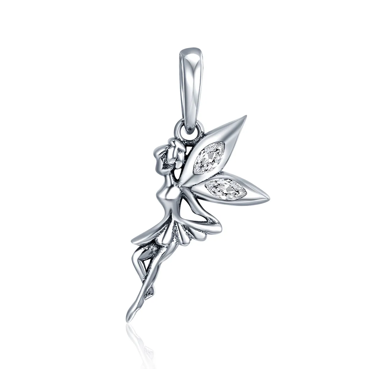 pandora style silver white flower fairy dingle scc359