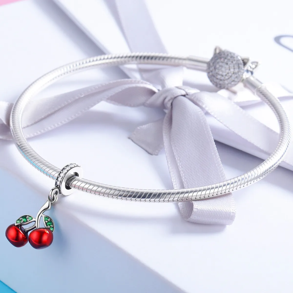 Pandora Style Sølv sommerkirsebær Dangle - SCC784