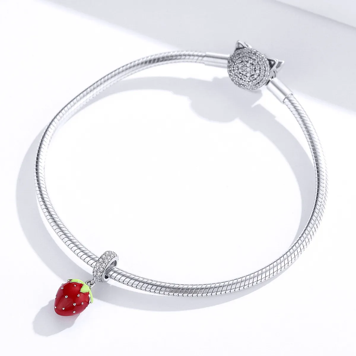 Pandora Style Sølv Søt Strawberry Dangle - SCC1537