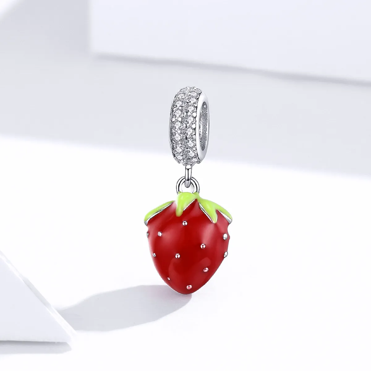 Pandora Style Sølv Søt Strawberry Dangle - SCC1537