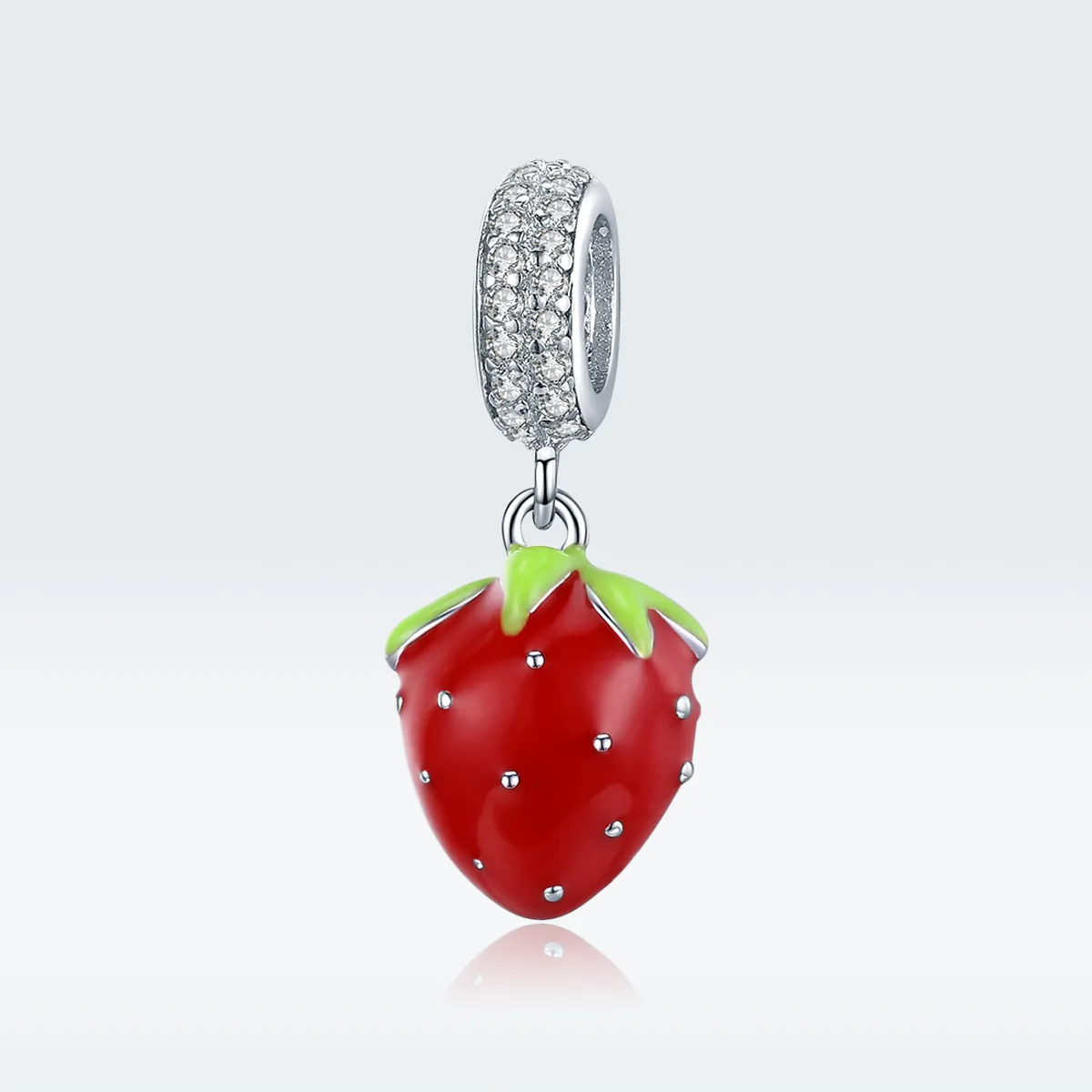 Pandora Style Sølv Søt Strawberry Dangle - SCC1537