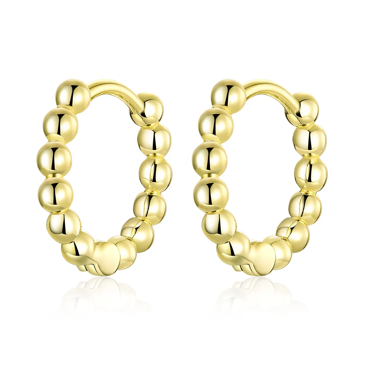 Pandora Style 18ct Gold Plated Small Ball Hoop Earrings - SCE807-B