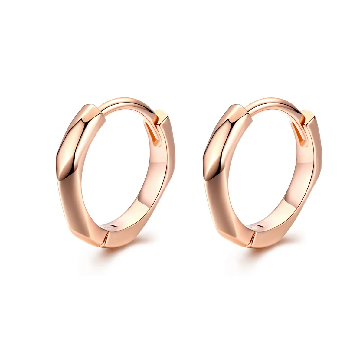 pandora style rose gold simple hoop øredobber bse119