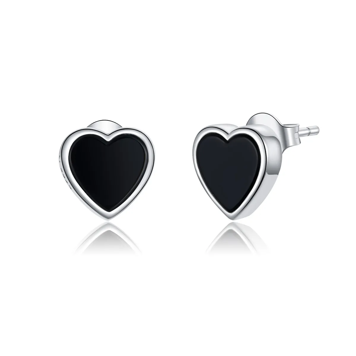 pandora style silver agate love stud øredobber sce915