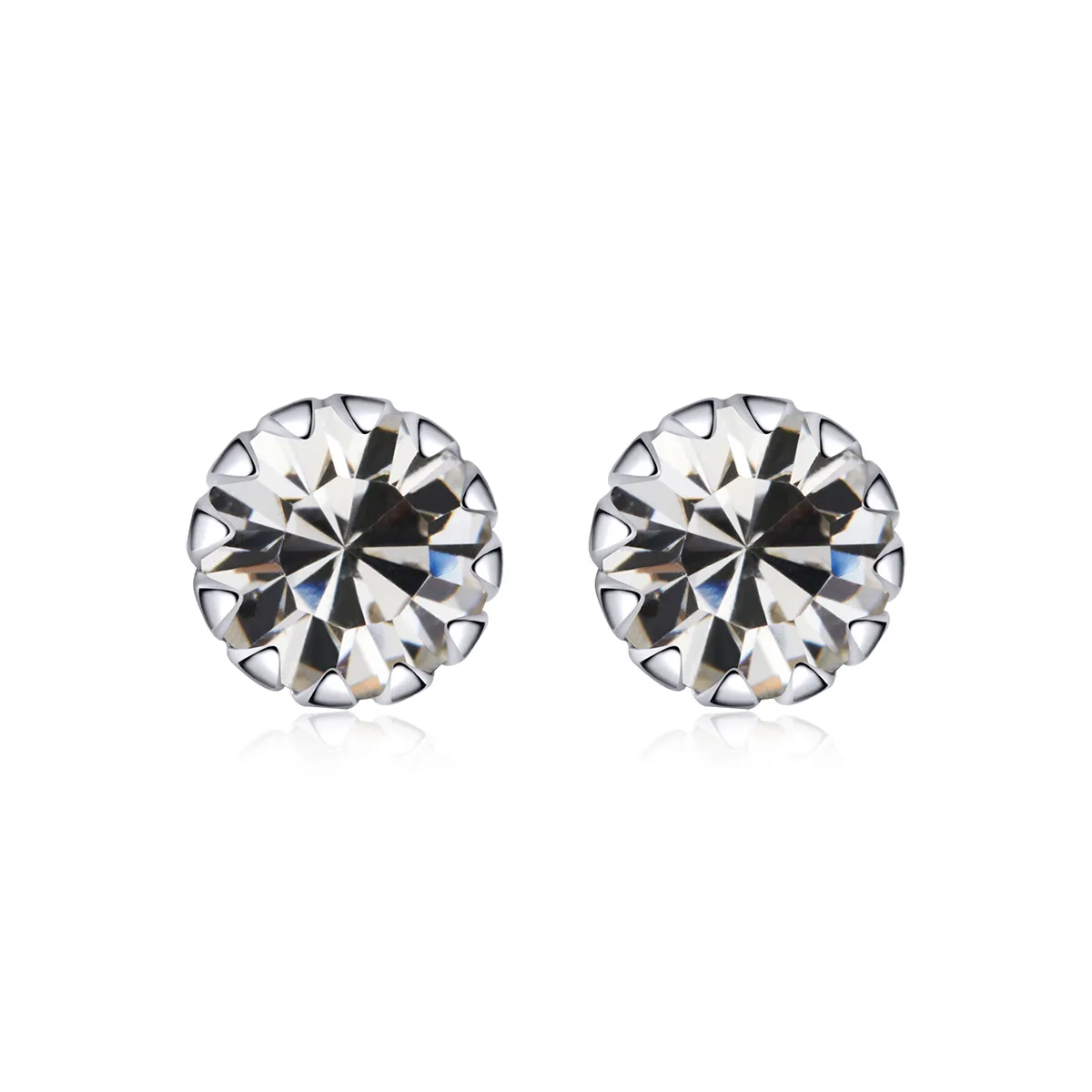 Pandora Style Silver Birthstone April Stud Earrings - SCE862-4