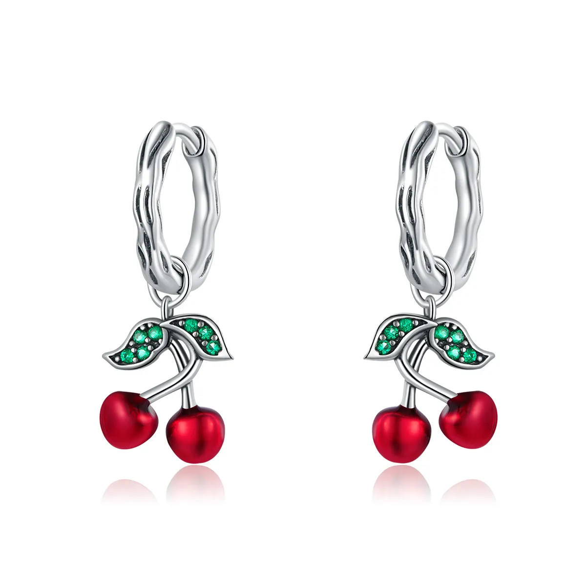 Pandora Style Silver Cherry Dangle øredobber - SCE905