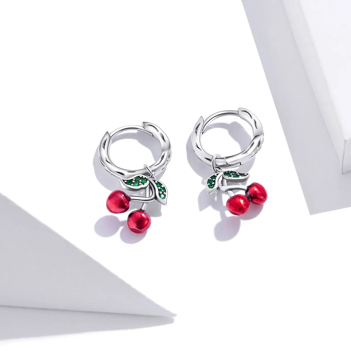 Pandora Style Silver Cherry Dangle øredobber - SCE905