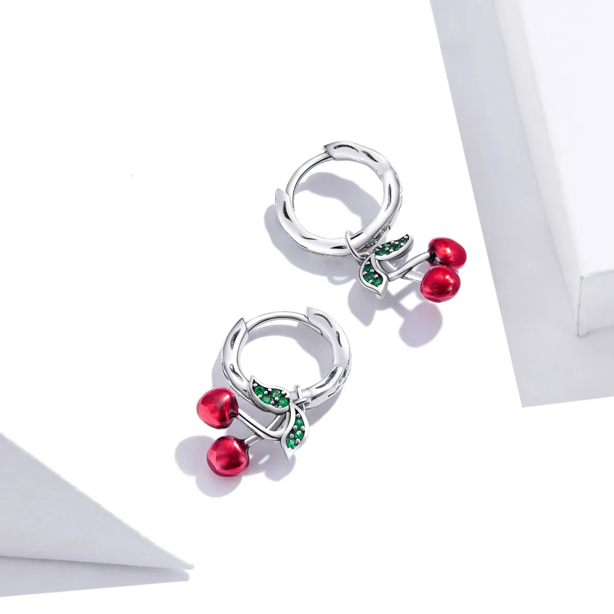 Pandora Style Silver Cherry Dangle øredobber - SCE905