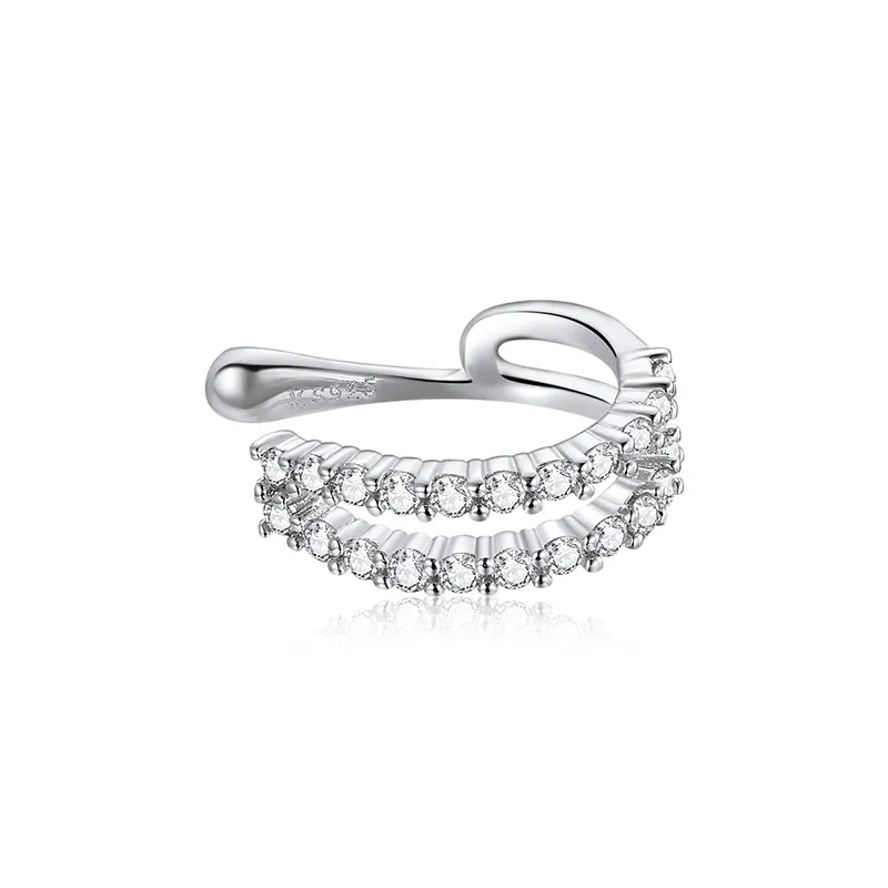 pandora style silver dazzling ear clip sce904