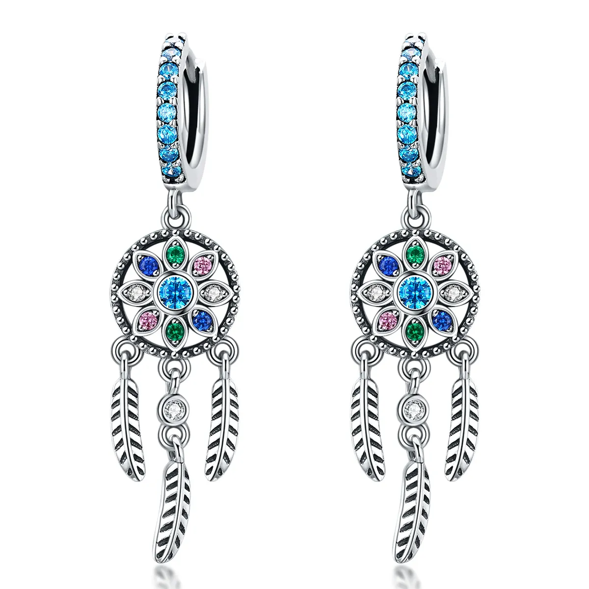 Pandora Style Silver Dream Catcher Dingle øredobber - SCE713