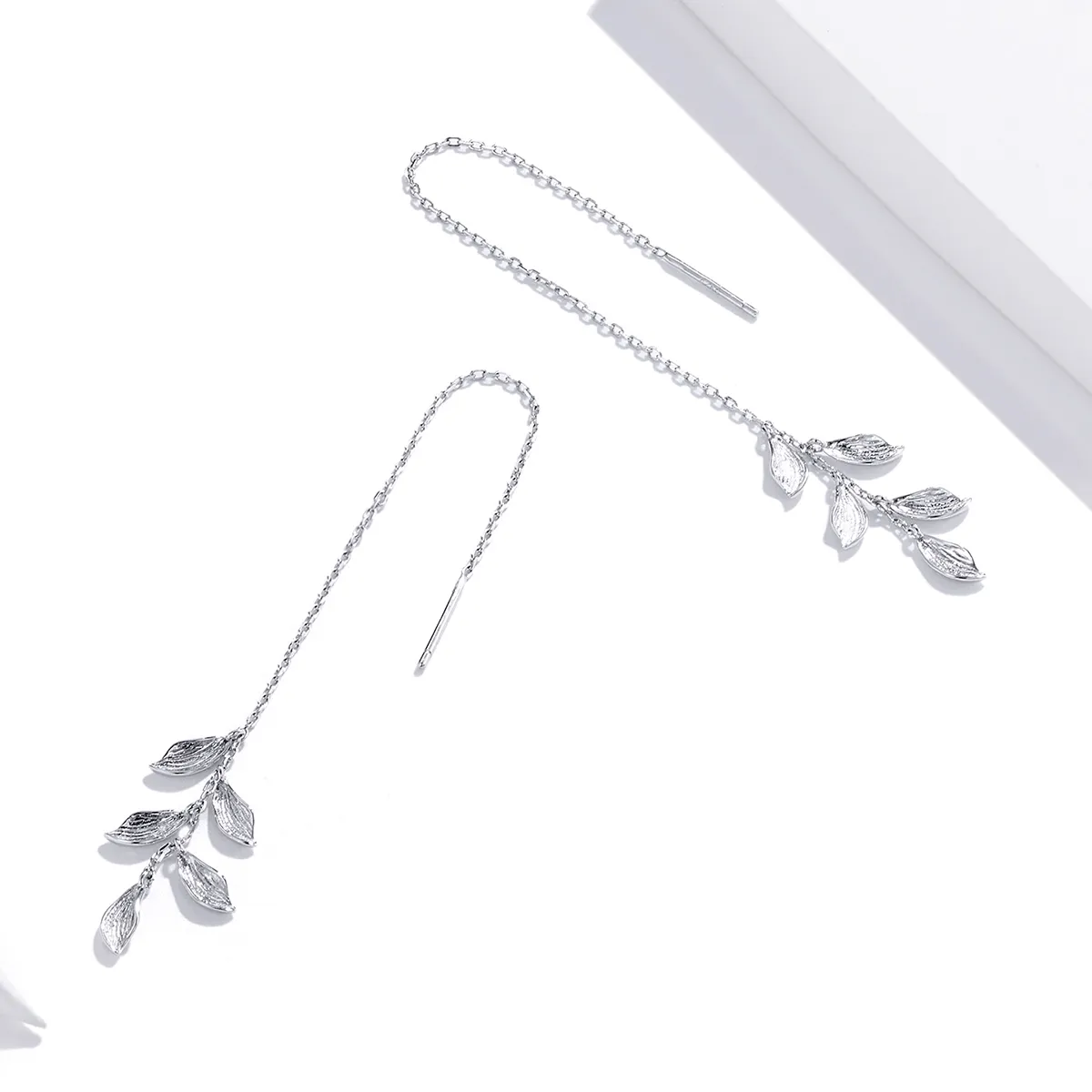 Pandora Style Silver Leaves Dingle øredobber - SCE987