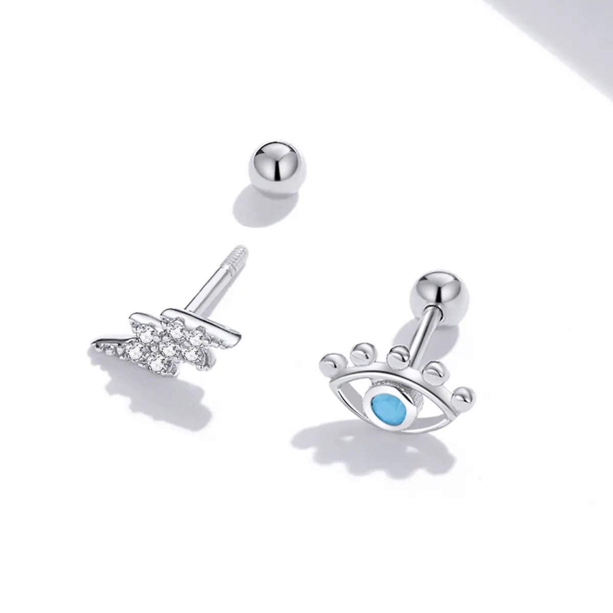 Pandora Style Silver Lightning Eye Stud øredobber - SCE1007